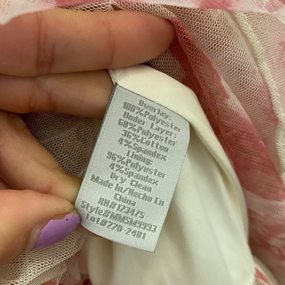 Marchesa Pearl Georgina Chapman strapless Tulle Tiered floral Gown - Picture 4 of 10